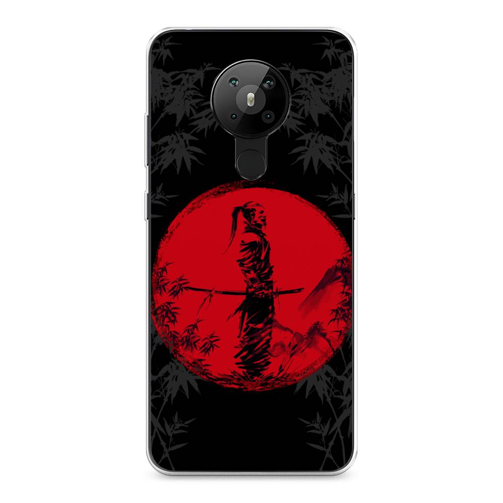

Чехол на Nokia 5.3 "Самурай на красном фоне", Черный;красный;серый, 123450-4