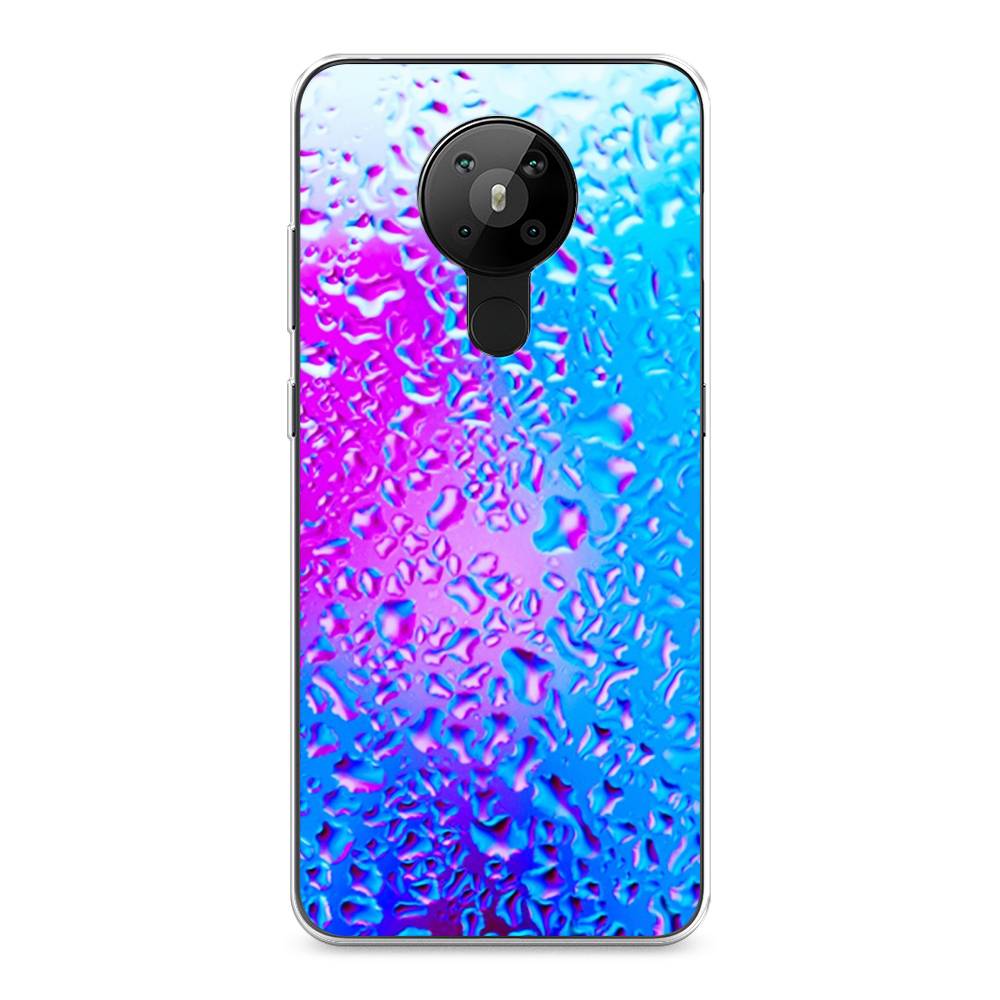 

Чехол на Nokia 5.3 "Капли на стекле", Голубой;розовый, 123450-3