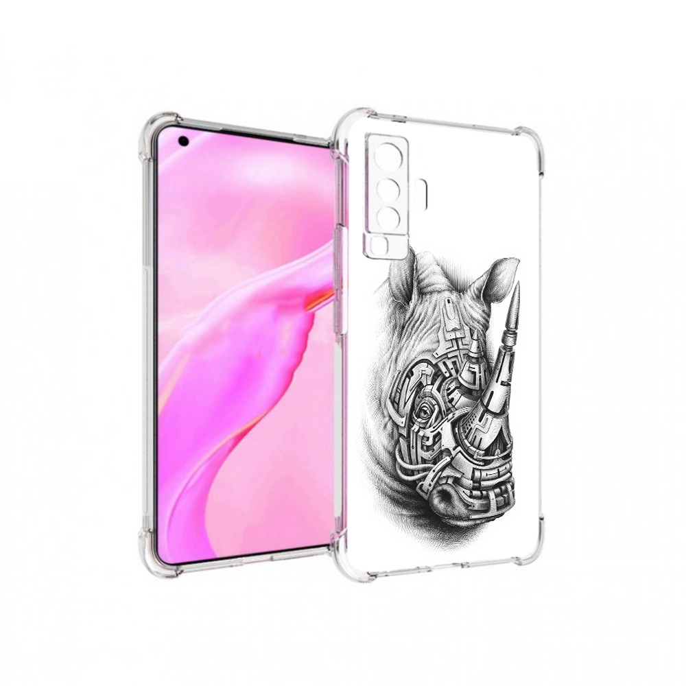 

Чехол MyPads Tocco для Vivo X50 стальной носорог (PT226969.391.620), Прозрачный, Tocco