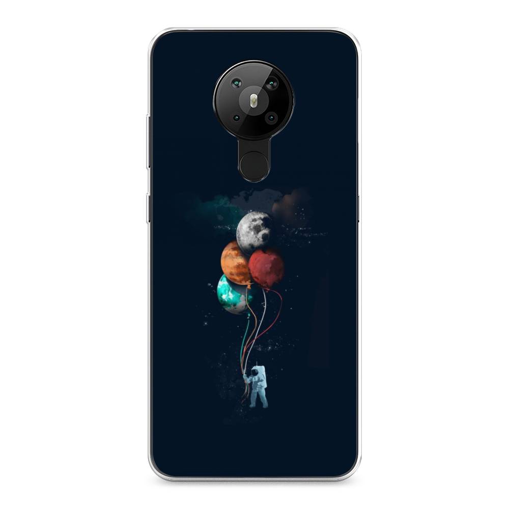 

Чехол на Nokia 5.3 "Космонавт с шариками", Разноцветный, 123450-4