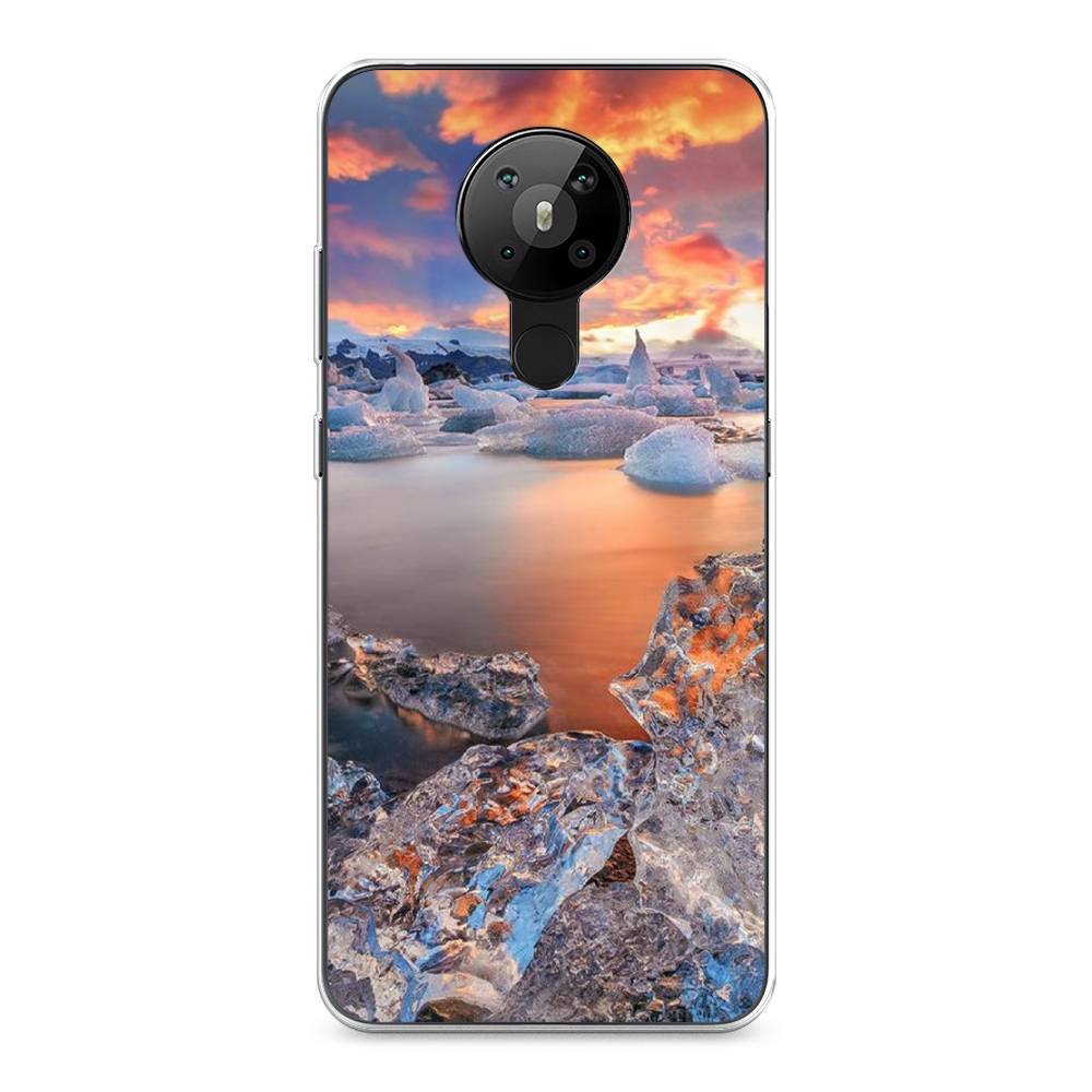 

Чехол на Nokia 5.3 "Ледники", Синий;оранжевый, 123450-2
