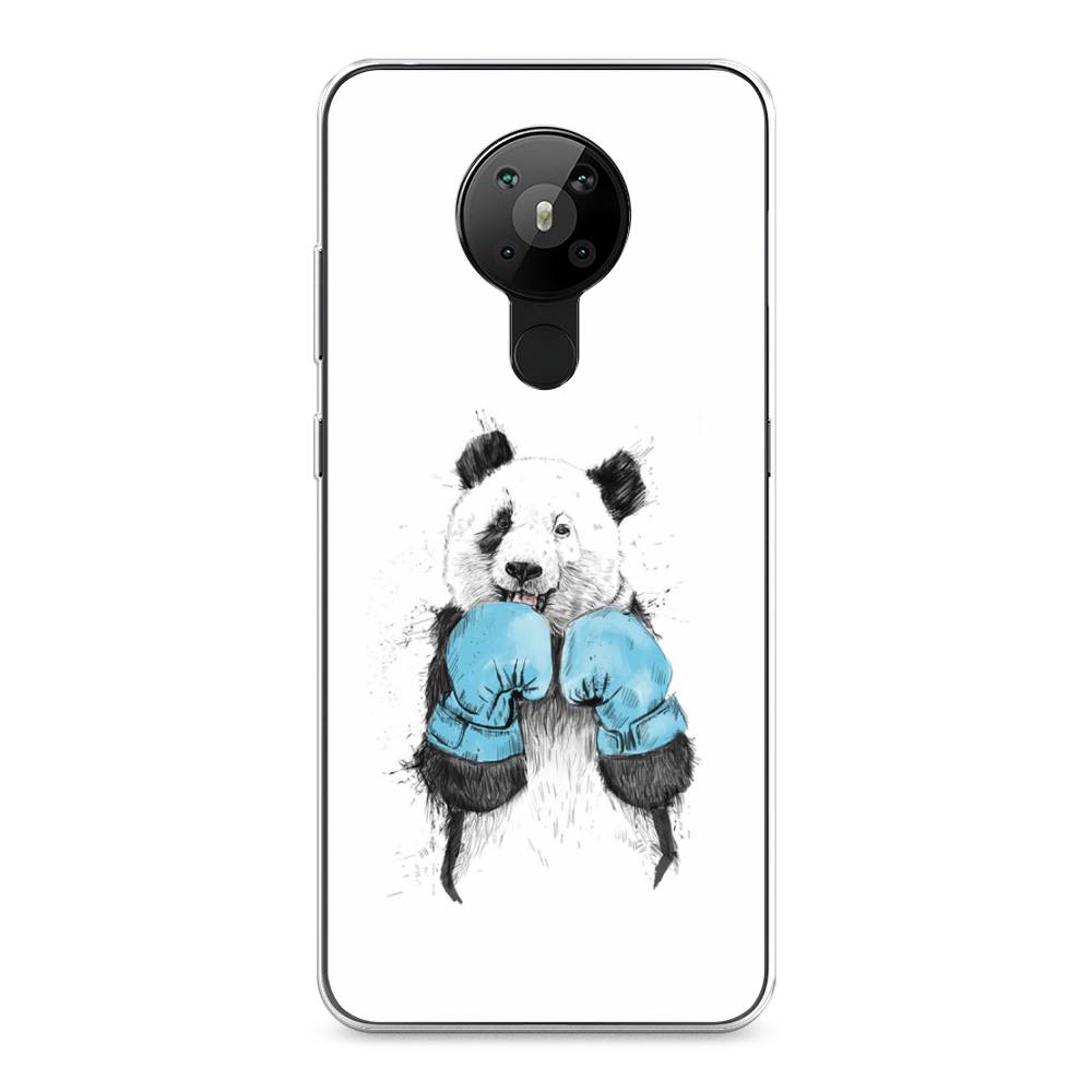 

Чехол на Nokia 5.3 "Панда боксер", Голубой;белый;серый, 123450-1