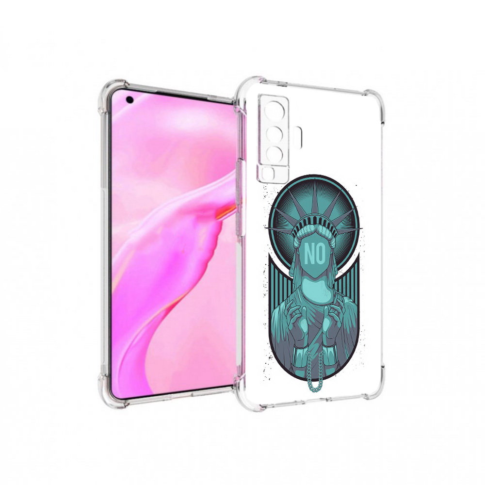 

Чехол MyPads Tocco для Vivo X50 статуя свободы зеленый (PT226969.391.623), Прозрачный, Tocco