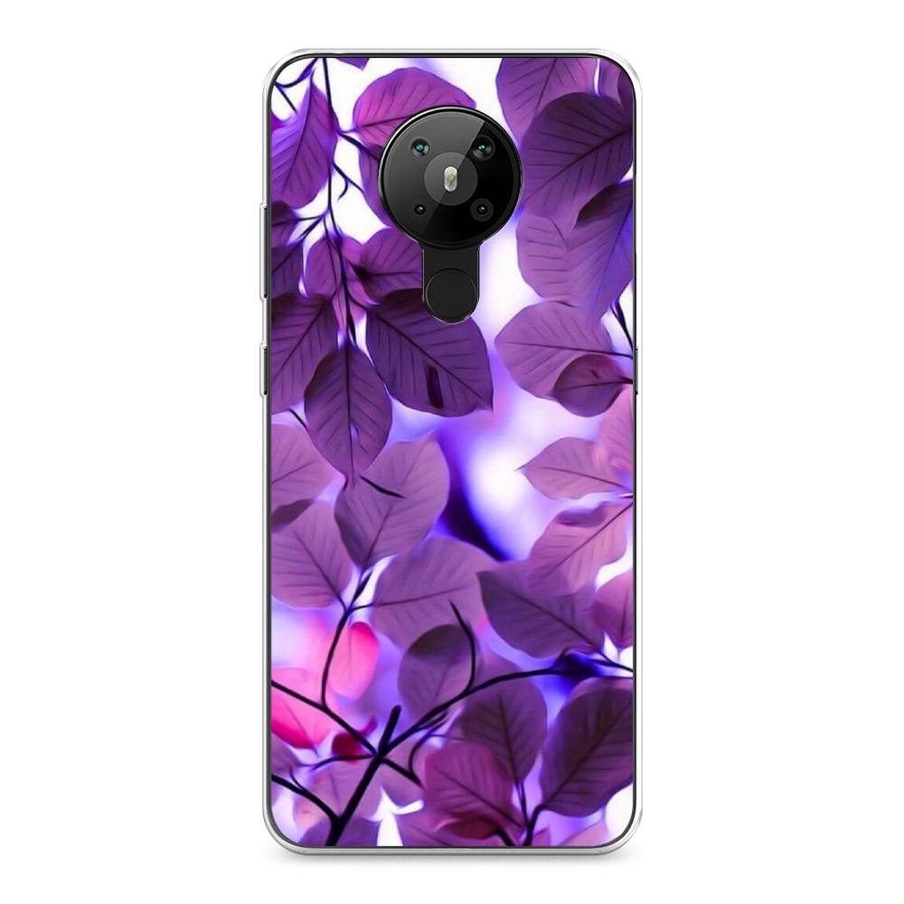 

Чехол на Nokia 5.3 "Сиреневые листики", Фиолетовый;голубой, 123450-2