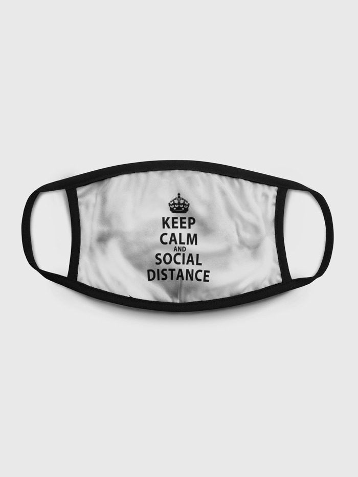 

Многоразовая маска унисекс Burnettie Keep Calm And Social Distance, Разноцветный, Keep Calm And Social Distance