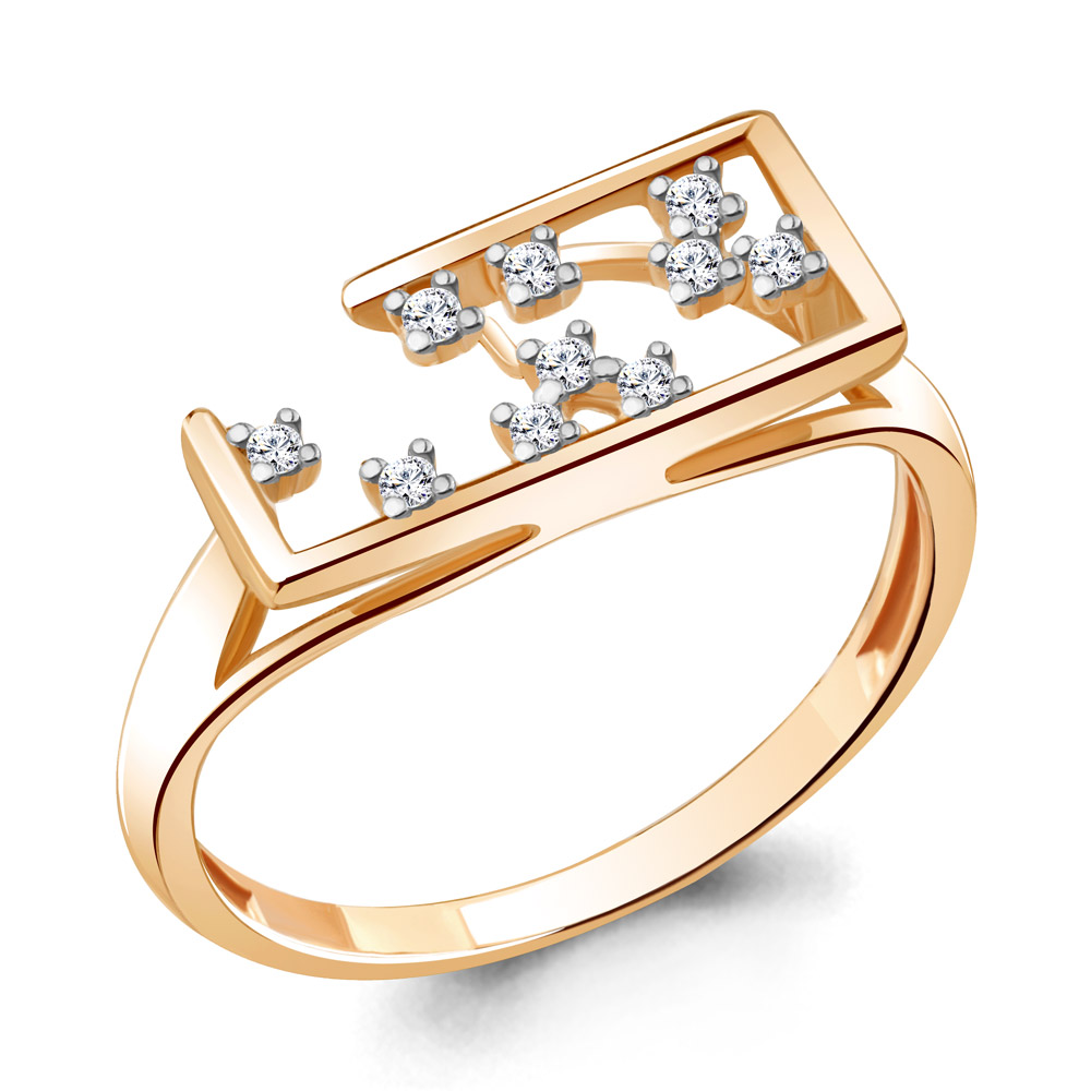 

Кольцо из серебра р.  AQUAMARINE 68761А_925_з, 68761А_925_з