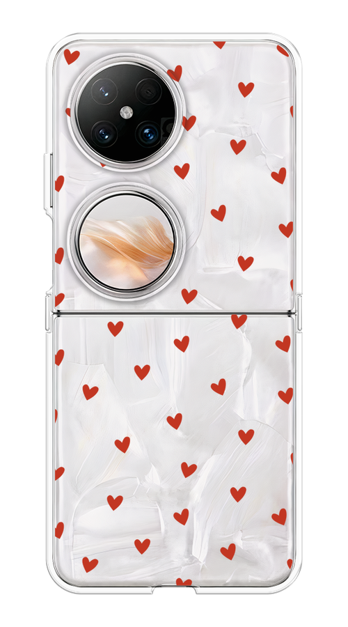 

Чехол на Huawei Pocket 2 "Red hearts", Красный;прозрачный, 6123850-1