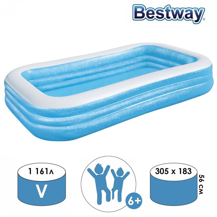 фото Детский бассейн bestway 305х183х56 см, от 6 лет, 54009, 1693609