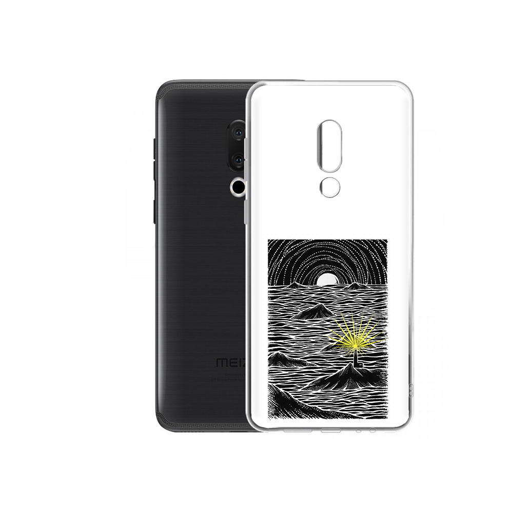 

Чехол MyPads Tocco для Meizu M15 Plus маяк в черно белом море, Прозрачный, Tocco