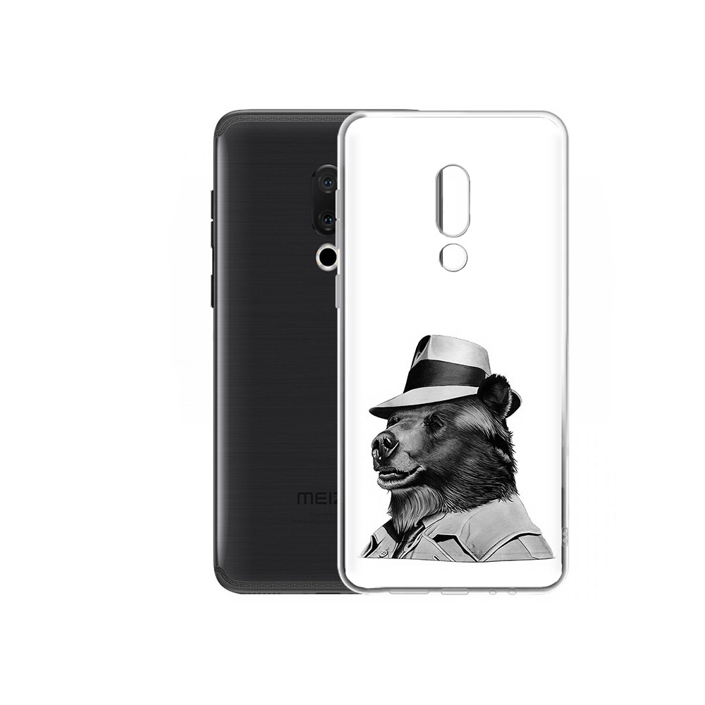 

Чехол MyPads Tocco для Meizu M15 Plus медведь в шляпе, Прозрачный, Tocco