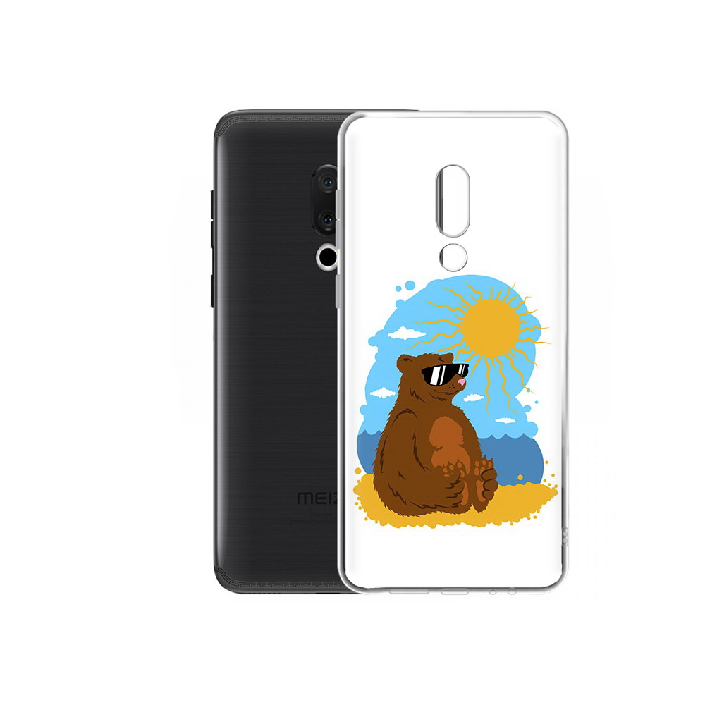 

Чехол MyPads Tocco для Meizu M15 Plus медведь на чиле, Прозрачный, Tocco