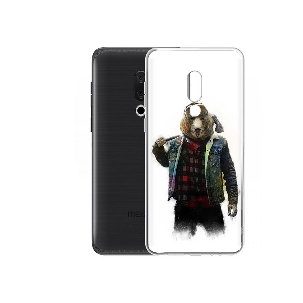 

Чехол MyPads Tocco для Meizu M15 Plus медведь с топором, Прозрачный, Tocco