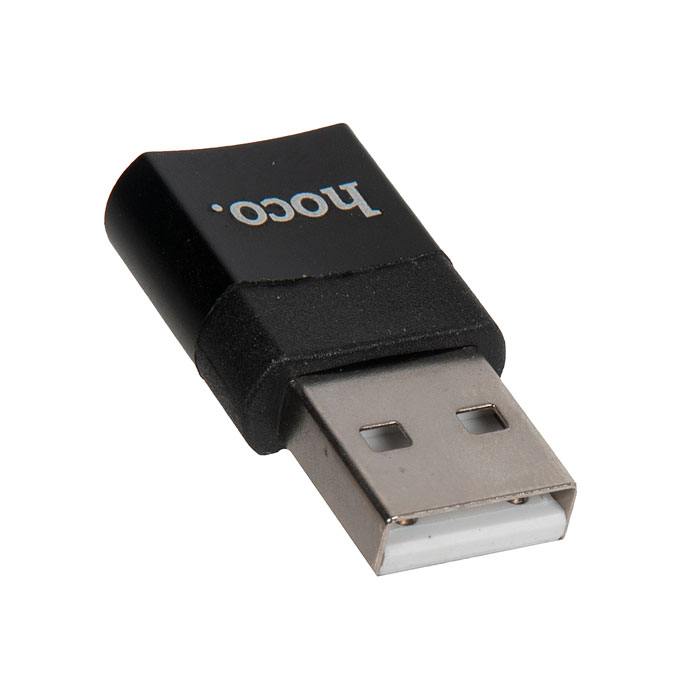 Переходник Hoco UA17 USB to Type-C, черный