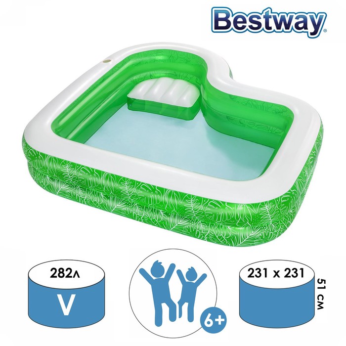 Детский бассейн Bestway семейный, 231 x 231 x 51 см, 54336, 5309776