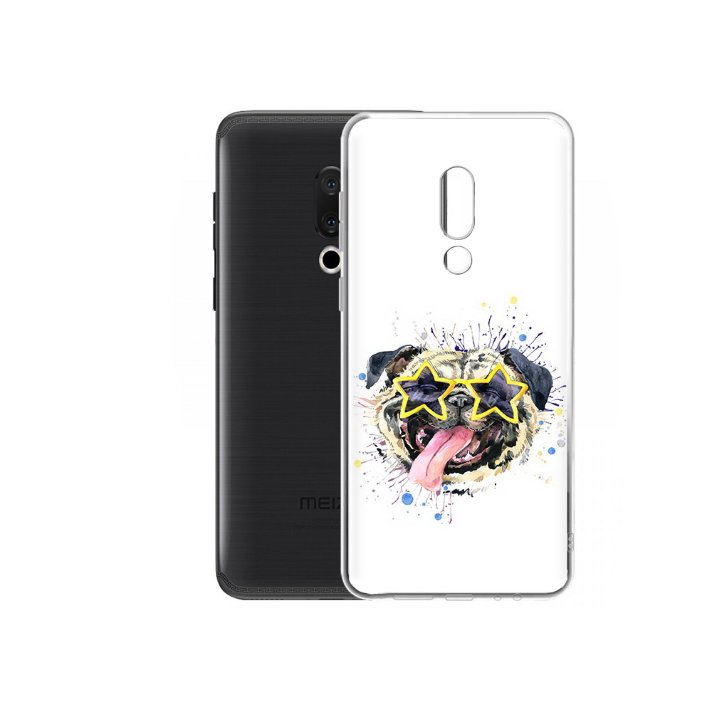 

Чехол MyPads Tocco для Meizu M15 Plus мопс боксер, Прозрачный, Tocco