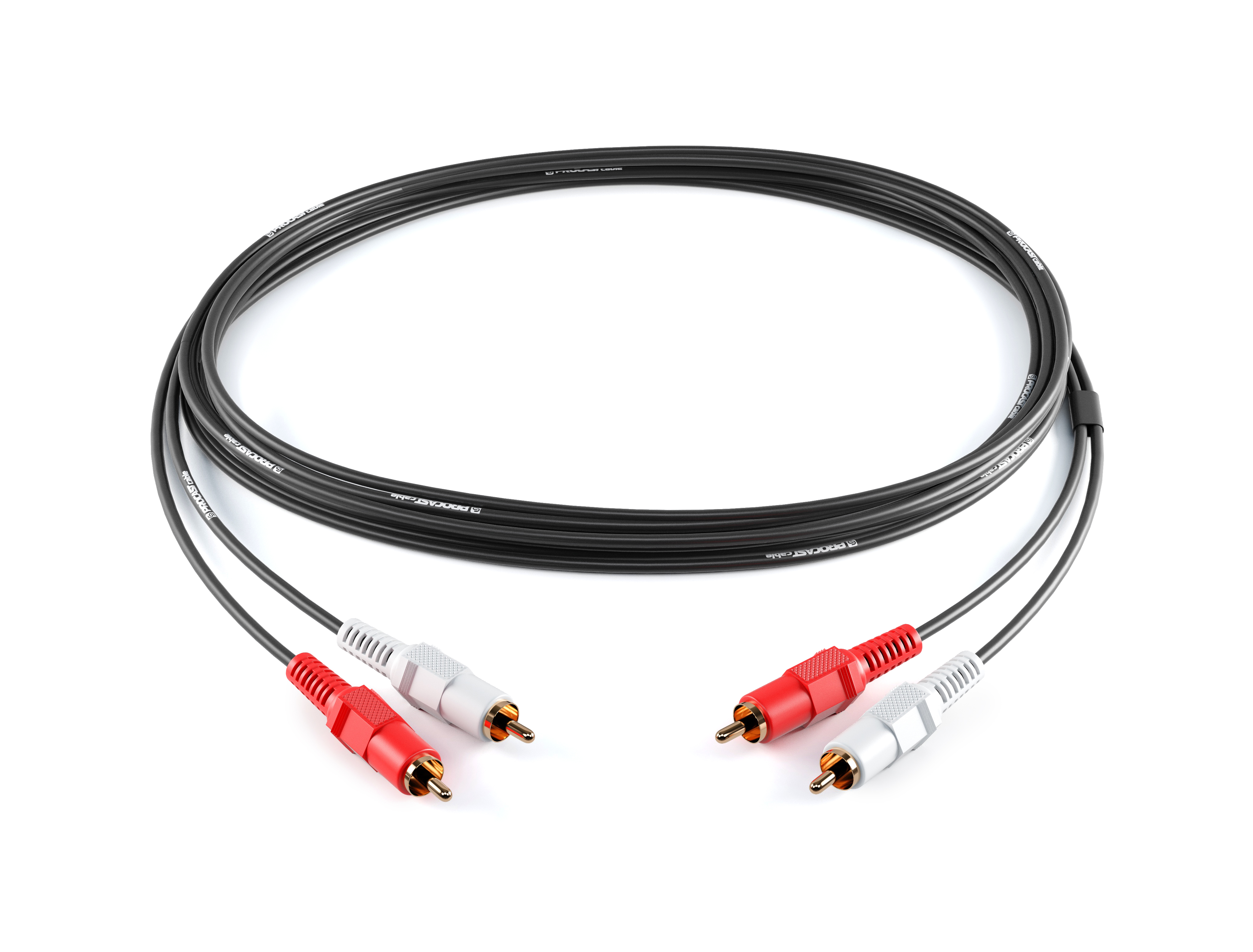 фото Межблочный кабель 2rca(m)-2rca(m) /длина 5m, цвет черный procast cable