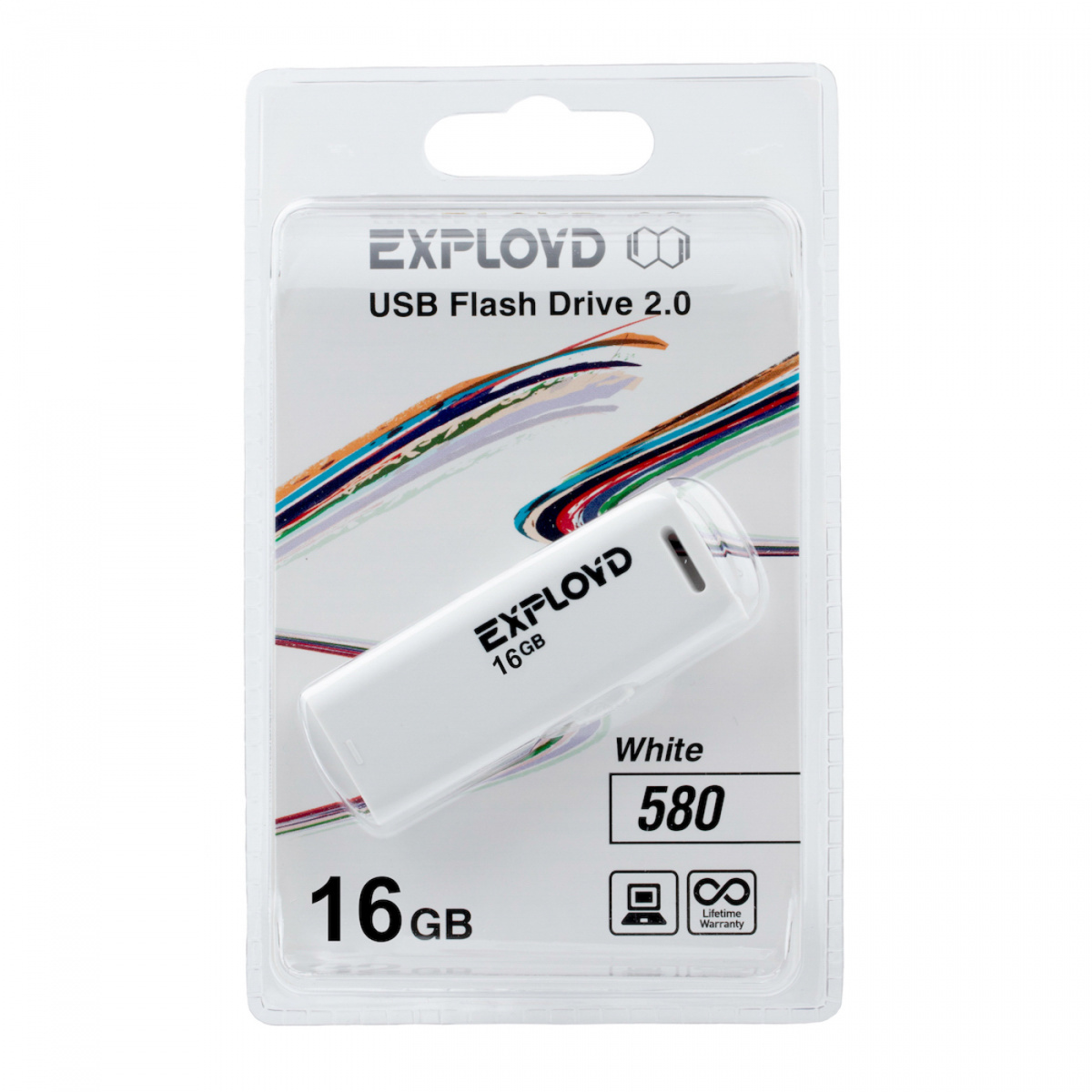 

Флэш драйв USB 16GB 2.0 Exployd 580 White