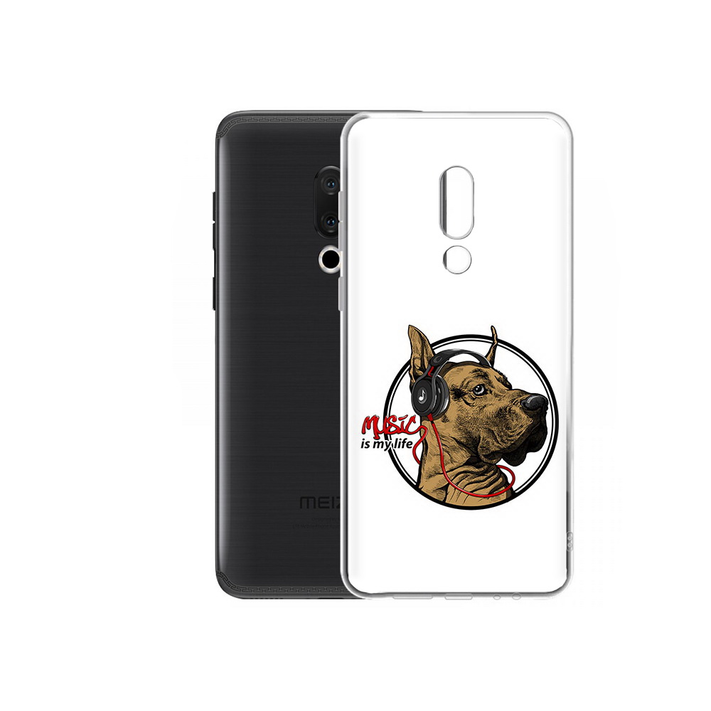 

Чехол MyPads Tocco для Meizu M15 Plus музыкальная собака, Прозрачный, Tocco