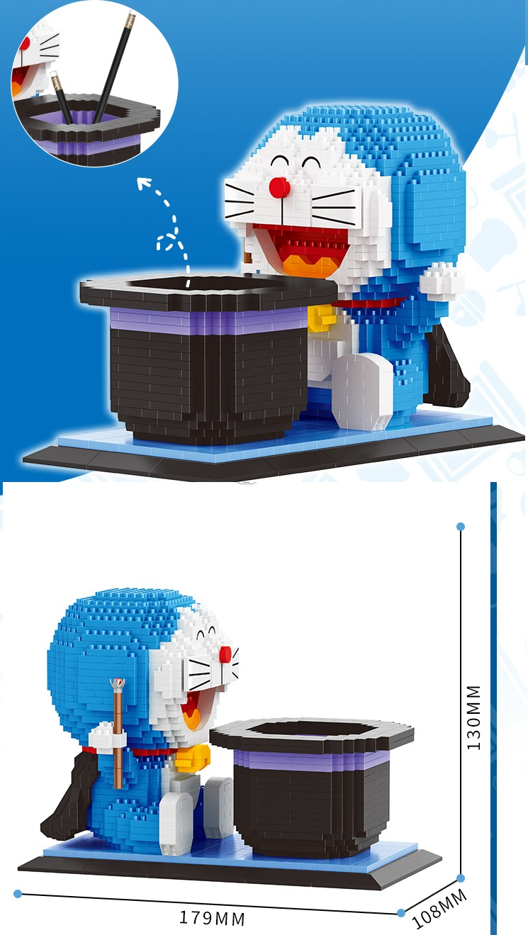 Конструктор 3D из миниблоков Balody Doraemon карандашница органайзер, 1417 дет BA18451 конструктор 3д из миниблоков rtoy лисенок карандашница органайзер 1939 дет wl66541