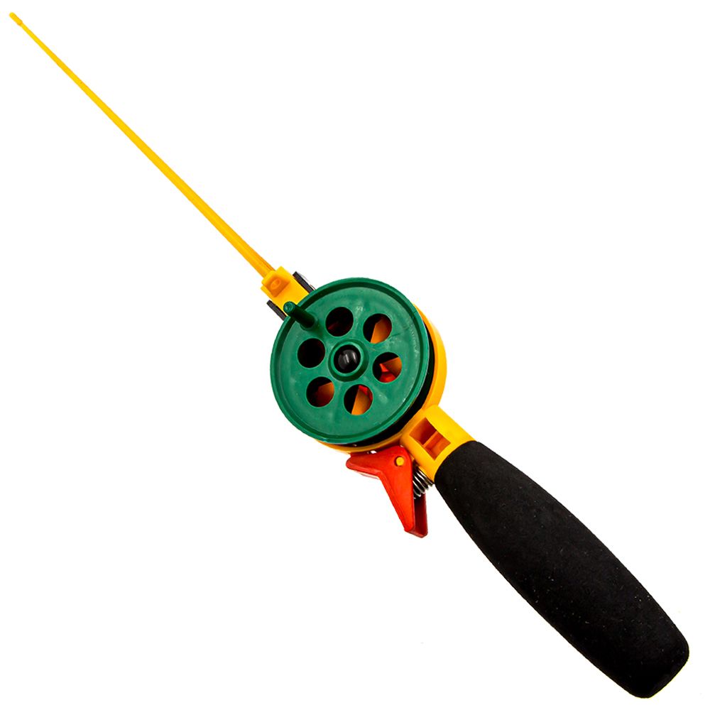 Удочка зимняя WestMan 55 ПП (ручка неопрен, хлыст 20 см) цв. Тёмно-Зелёный/Жёлтый