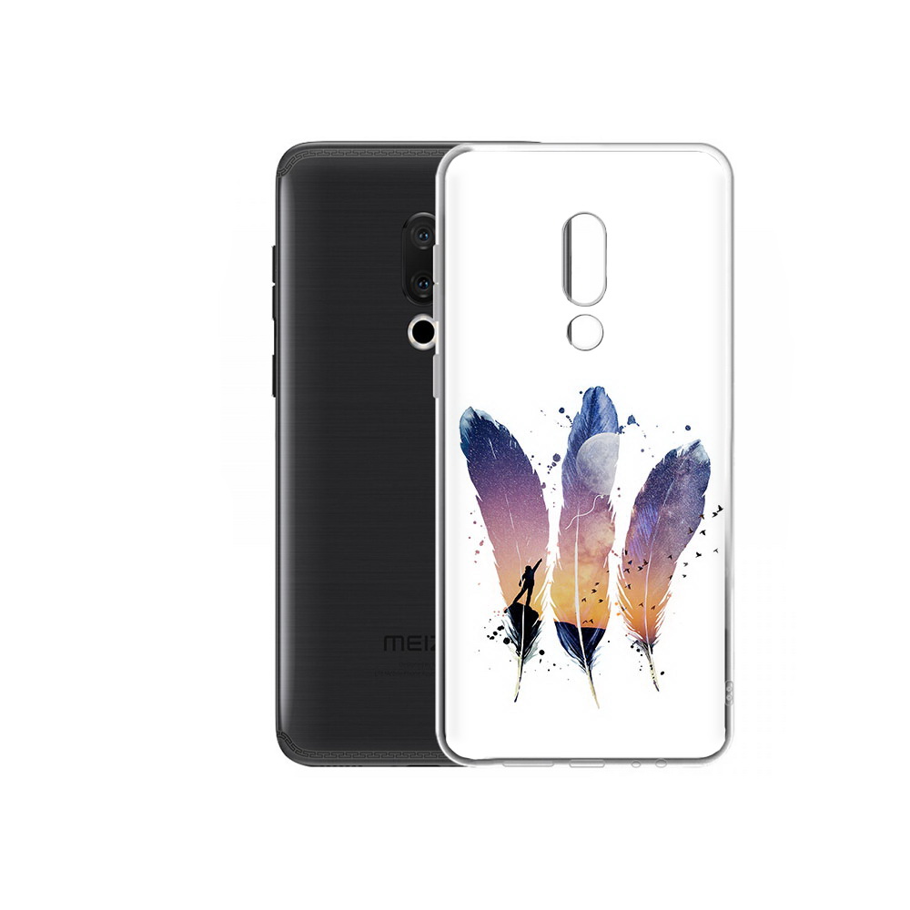 

Чехол MyPads Tocco для Meizu M15 Plus небесные перья, Прозрачный, Tocco