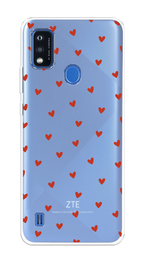 

Чехол на ZTE Blade A51 "Red hearts", Красный;прозрачный, 134550-1