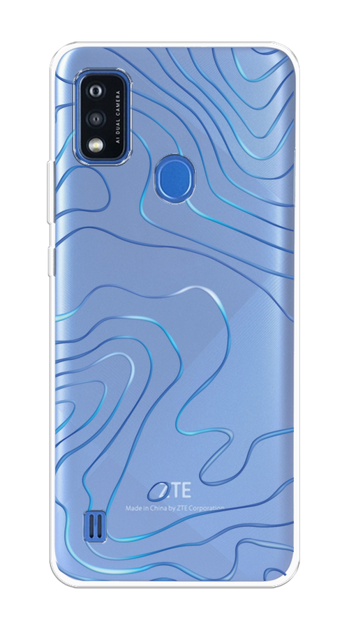 

Чехол на ZTE Blade A51 "Blue lines", Прозрачный;синий, 134550-1