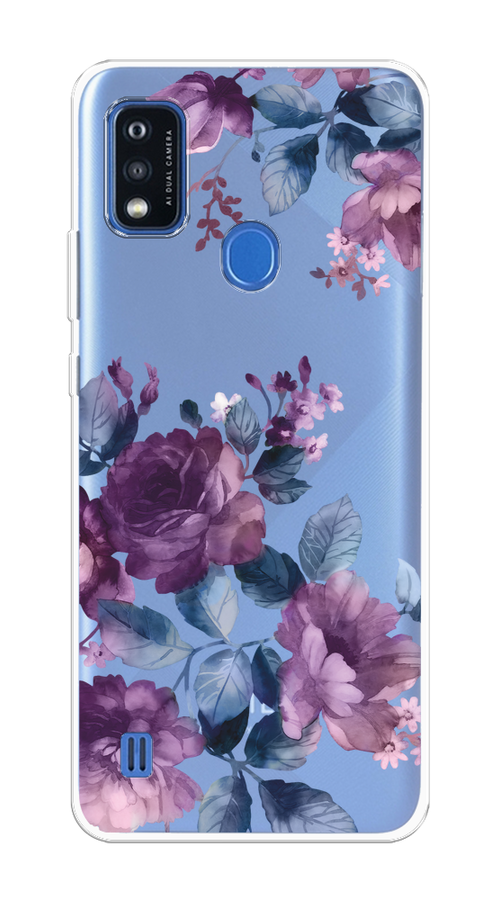 

Чехол на ZTE Blade A51 "Purple Blossoms", Синий;фиолетовый, 134550-1