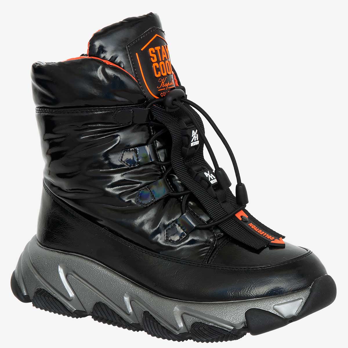 

Дутики детские Kapika 1340д-2 цв.черный-оранжевый р.34,5 RU, 1340д-2