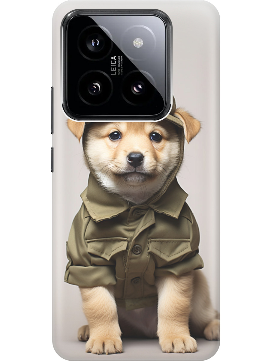 

Силиконовый чехол на Xiaomi 14 Pro с рисунком "Котик и нитки", Серый;зеленый, 20012090