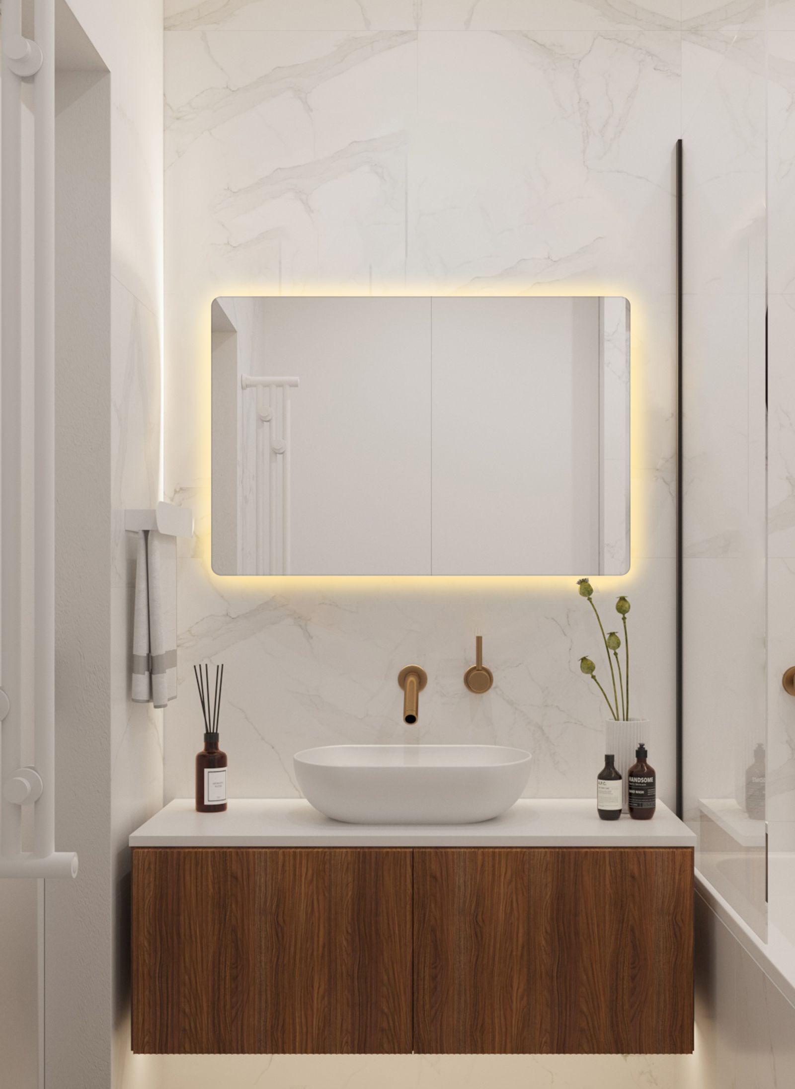 Зеркало для ванной Prisma 60*80 прямоугольное горизонтальное c подогревом
