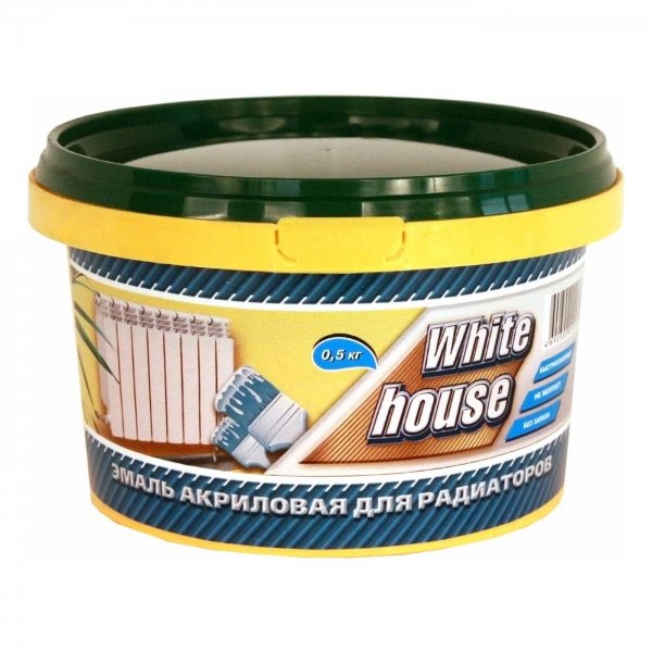 Эмаль White House для радиаторов акриловая белая 0,5 кг
