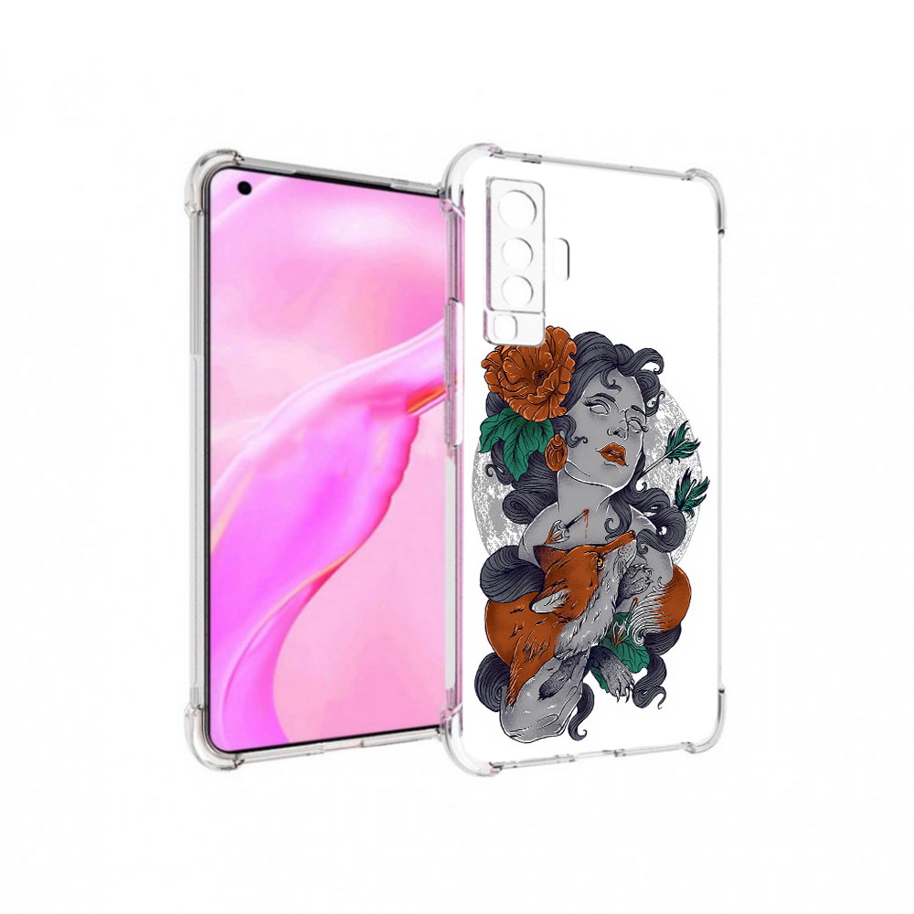 

Чехол MyPads Tocco для Vivo X50 темная девушка с лисой (PT226969.391.639), Прозрачный, Tocco