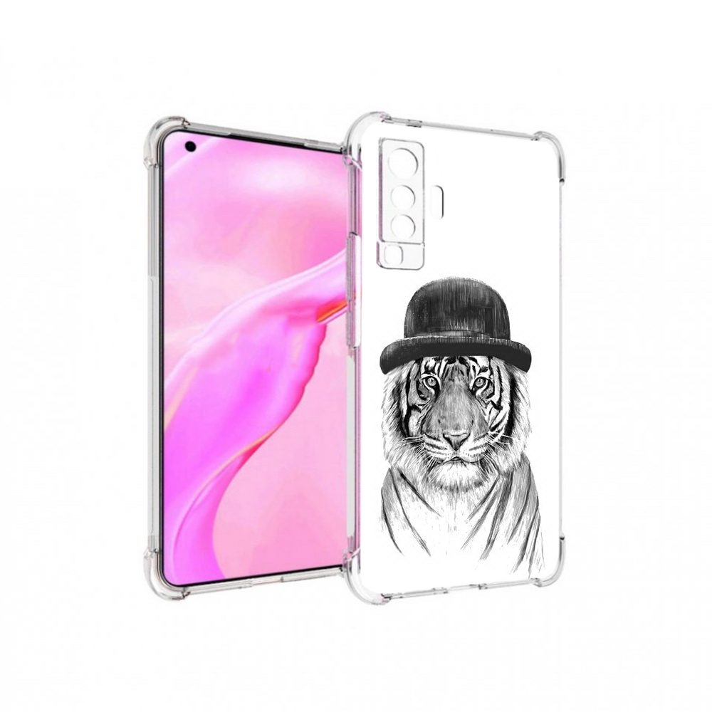 

Чехол MyPads Tocco для Vivo X50 тигр британец (PT226969.391.641), Прозрачный, Tocco
