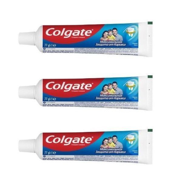 Зубная паста Colgate Максимальная защита от кариеса Свежая мята (синяя), 50 мл, 3 шт зубная паста garda bastion комплексная защита