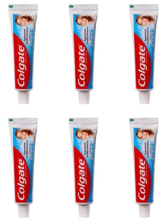 Зубная паста Colgate Бережное Отбеливание, 50 мл, 6 шт зубная паста tolk open smile traditions of finland бережное отбеливание 100 г