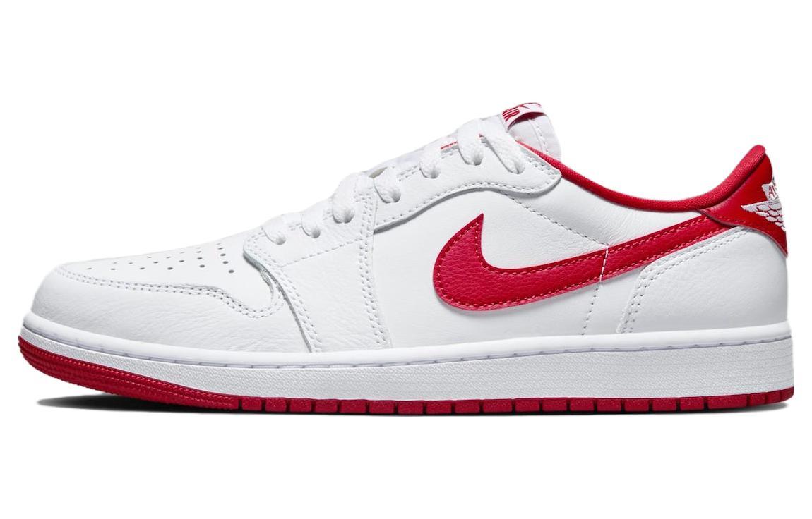 

Кеды унисекс Jordan Air Jordan 1 Low OG University Red белые 40.5 EU, Белый, Air Jordan 1 Low OG University Red