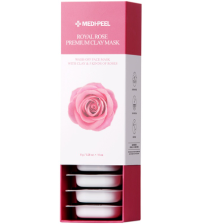 фото Очищающая маска с розой medi-peel royal rose premium clay mask, 10шт. х 8г