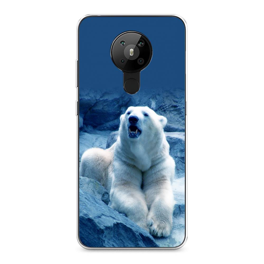 

Чехол на Nokia 5.3 "Белый медведь", Голубой;белый, 123450-1