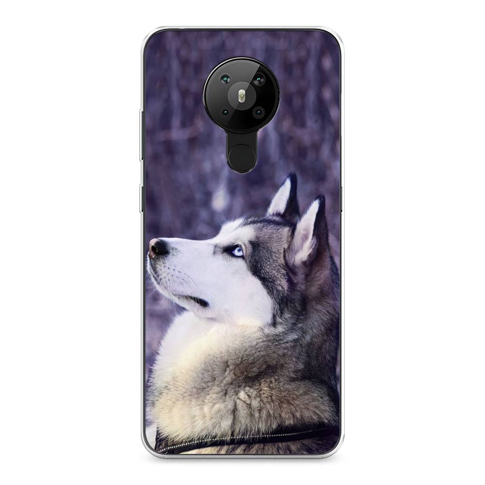 

Чехол на Nokia 5.3 "Хаски 1", Фиолетовый;белый, 123450-1