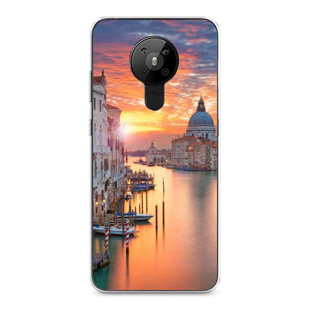 

Чехол на Nokia 5.3 "Восход 11", Розовый;оранжевый, 123450-2