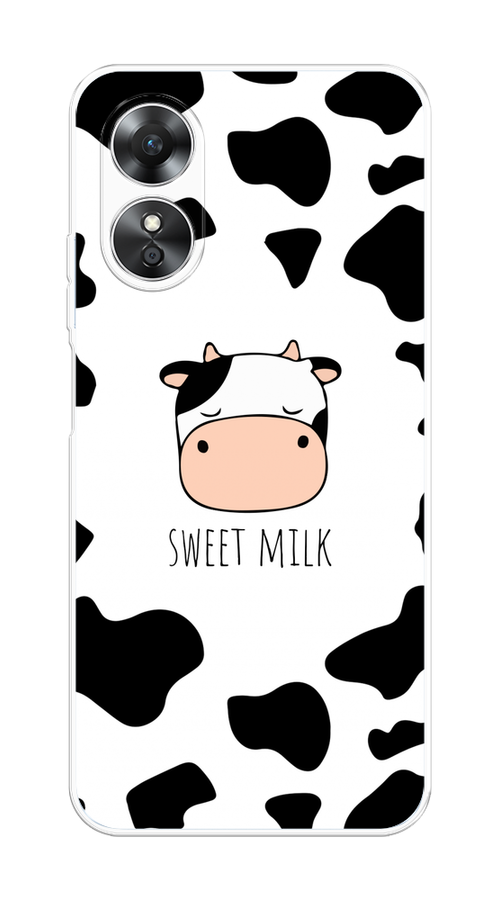 

Чехол на Oppo A17 "Sweet milk", Розовый;белый;черный, 2512050-1