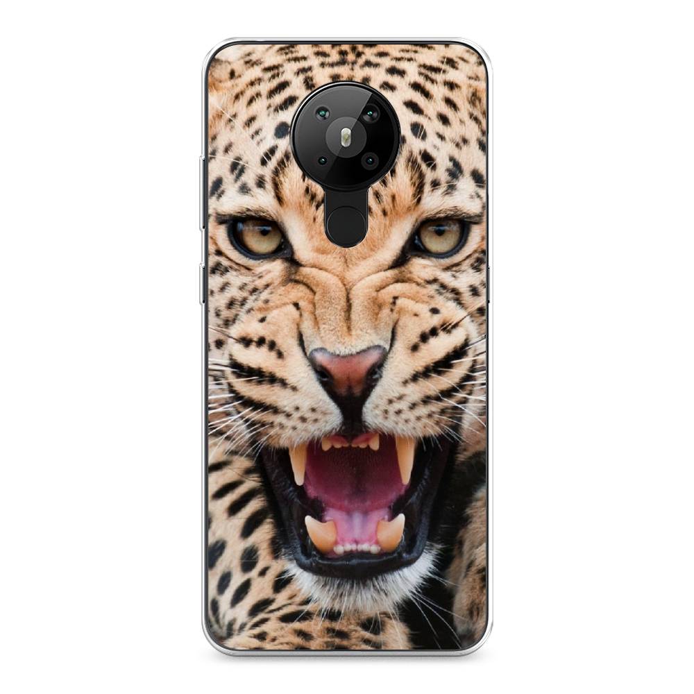 

Чехол на Nokia 5.3 "Леопард 3d", Бежевый;черный, 123450-6