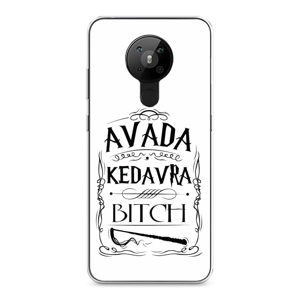

Чехол на Nokia 5.3 "Avada kedavra bitch", Белый;серый;черный, 123450-6