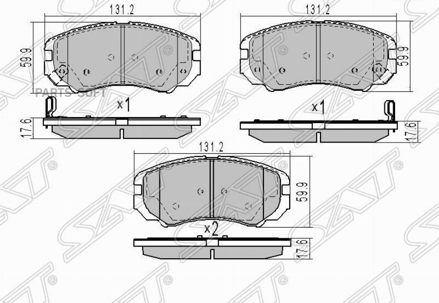 

Колодки Тормозные Перед Kia Soul 08-/Chery Tiggo 7 Pro 19- Sat арт. ST-58101-1FE01