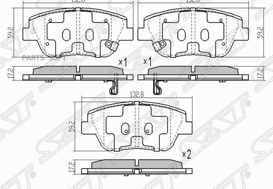 Колодки Тормозные Перед Kia Optima 10- Sat арт. ST-58101-3QA50