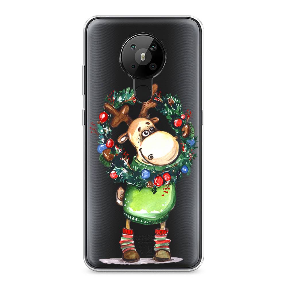

Чехол на Nokia 5.3 "Олень с новогодним венком", 123450-4