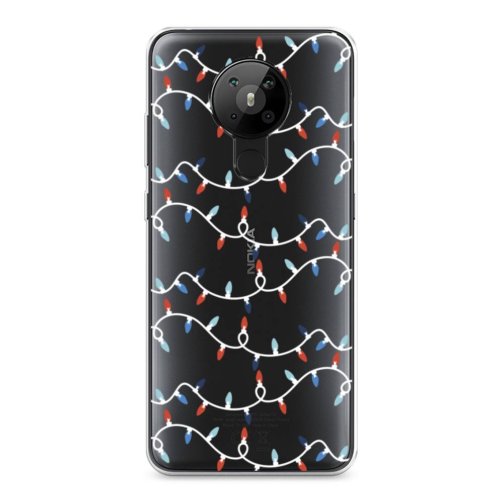 

Чехол на Nokia 5.3 "Разноцветная гирлянда", Белый;красный;синий, 123450-5