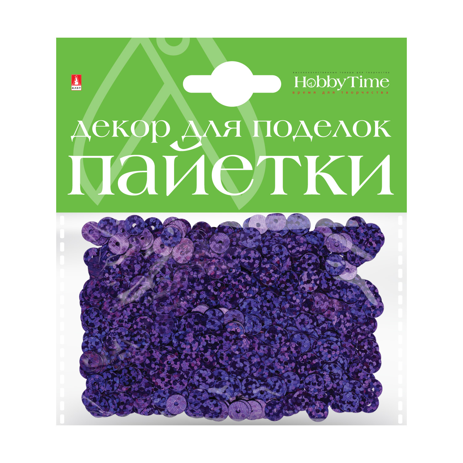 

Декор для поделок Пайетки однотонные, голографические №20 , 6 мм Альт 2-414/04, Разноцветный