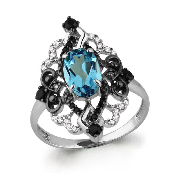 

Кольцо из серебра р.  AQUAMARINE 6574905Ч_925_р, 6574905Ч_925_р